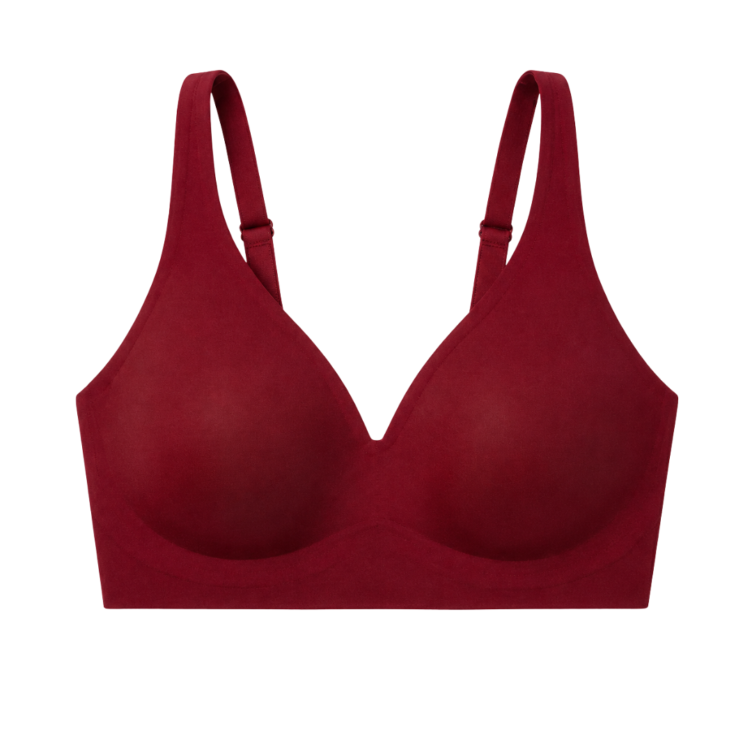 Soutien-gorge sans coutures, push-up et décolleté en V profond, sans armatures, en gelée.
