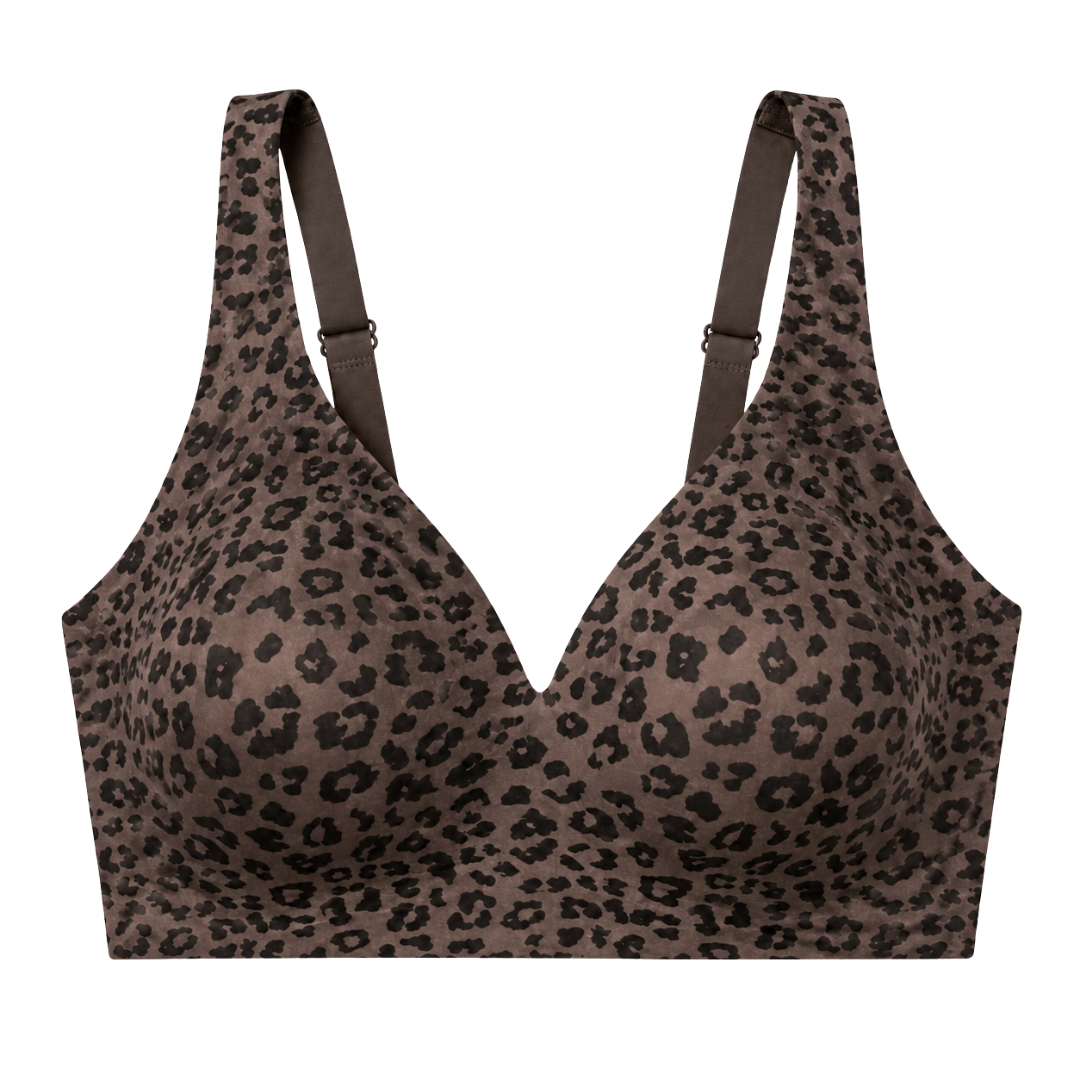 Soutien-gorge sans coutures, push-up et décolleté en V profond, sans armatures, en gelée.