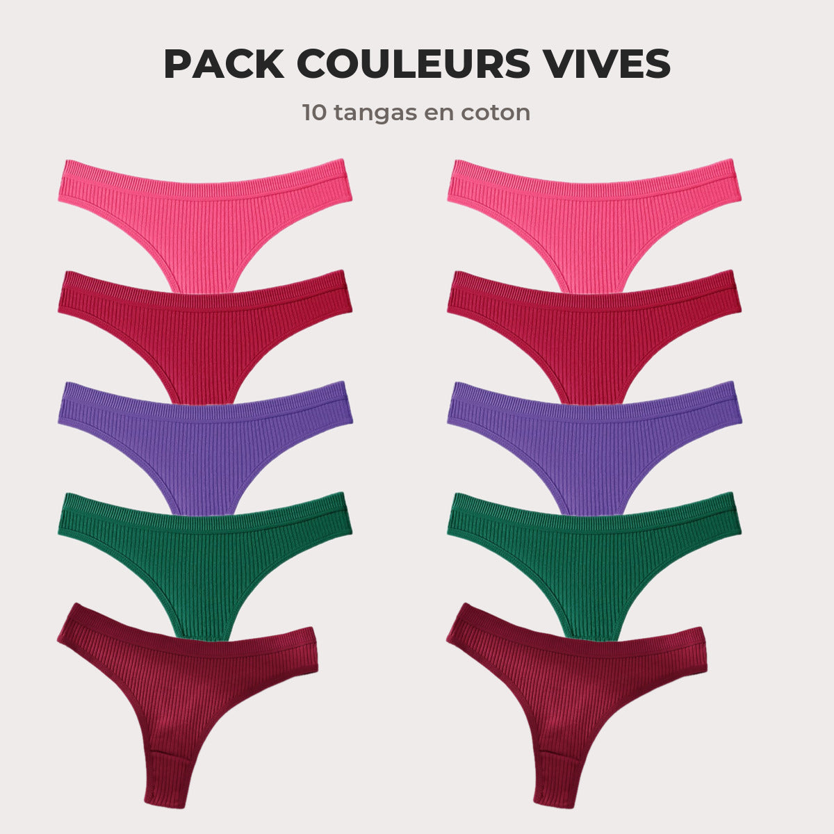 Pack Couleurs vives : fuchsia, rouge framboise, violet, vert sapin, bordeaux