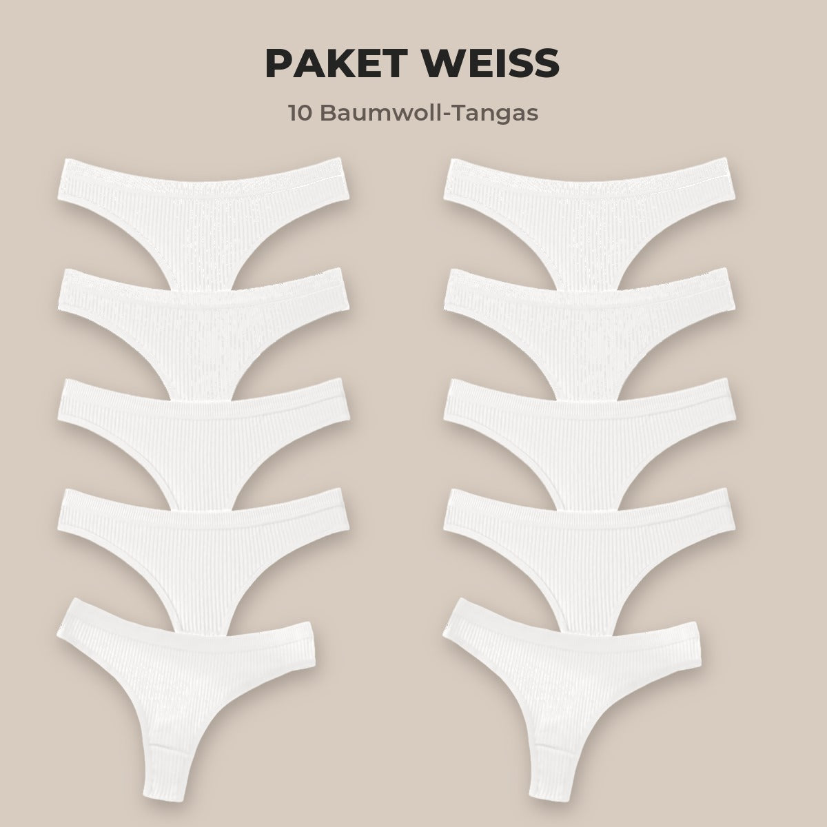 Paket Weiss: 10 weisse Tangas