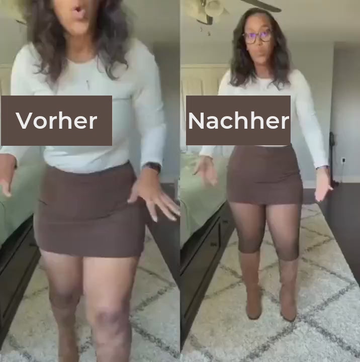 Vorher und nachher: die Thermo-Strumpfhose an Frauen mit unterschiedlichen Figuren