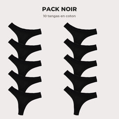 Pack Noir : 10 tangas noirs