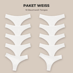 Paket Weiss: 10 weisse Tangas