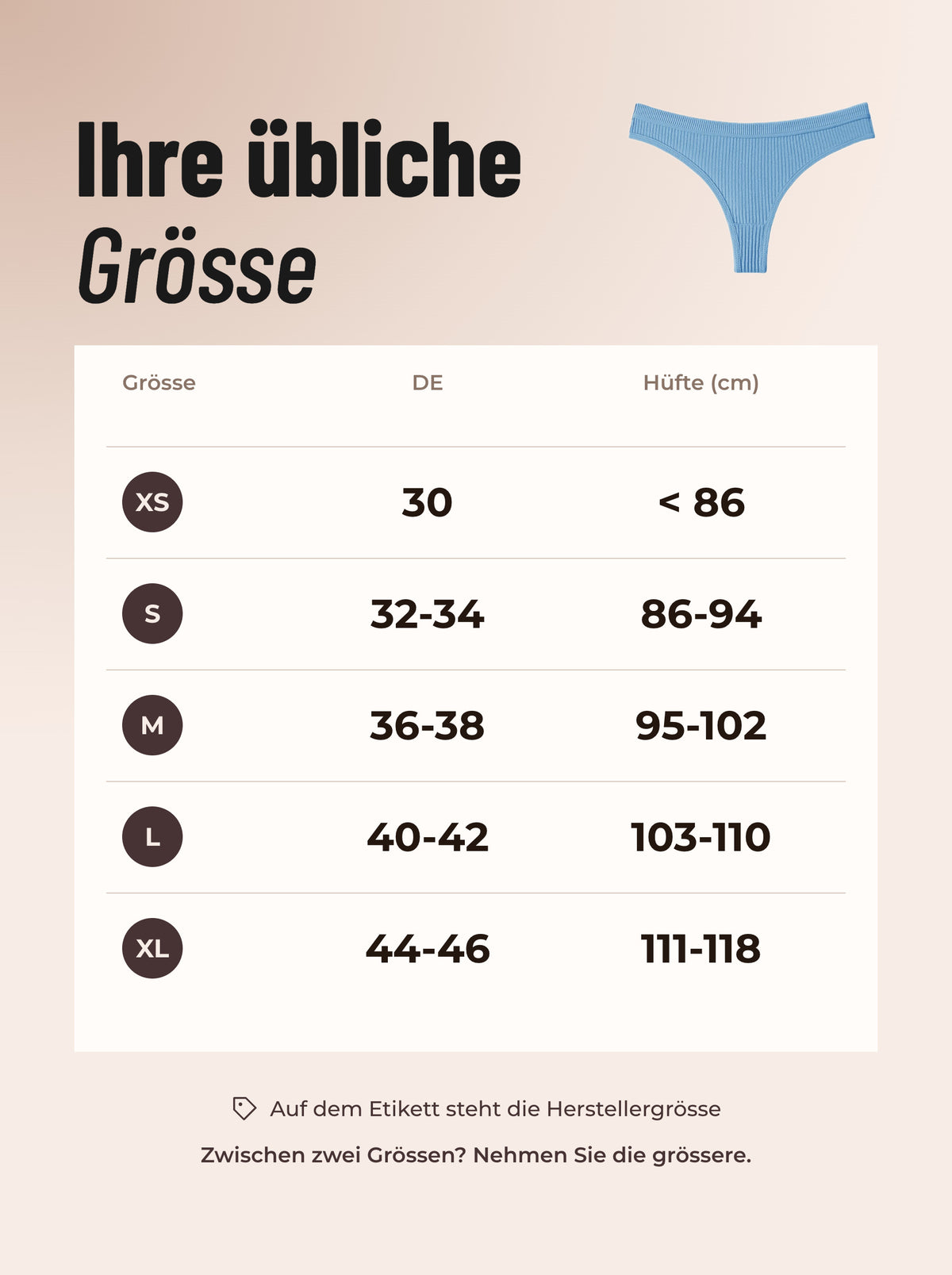 Grössentabelle